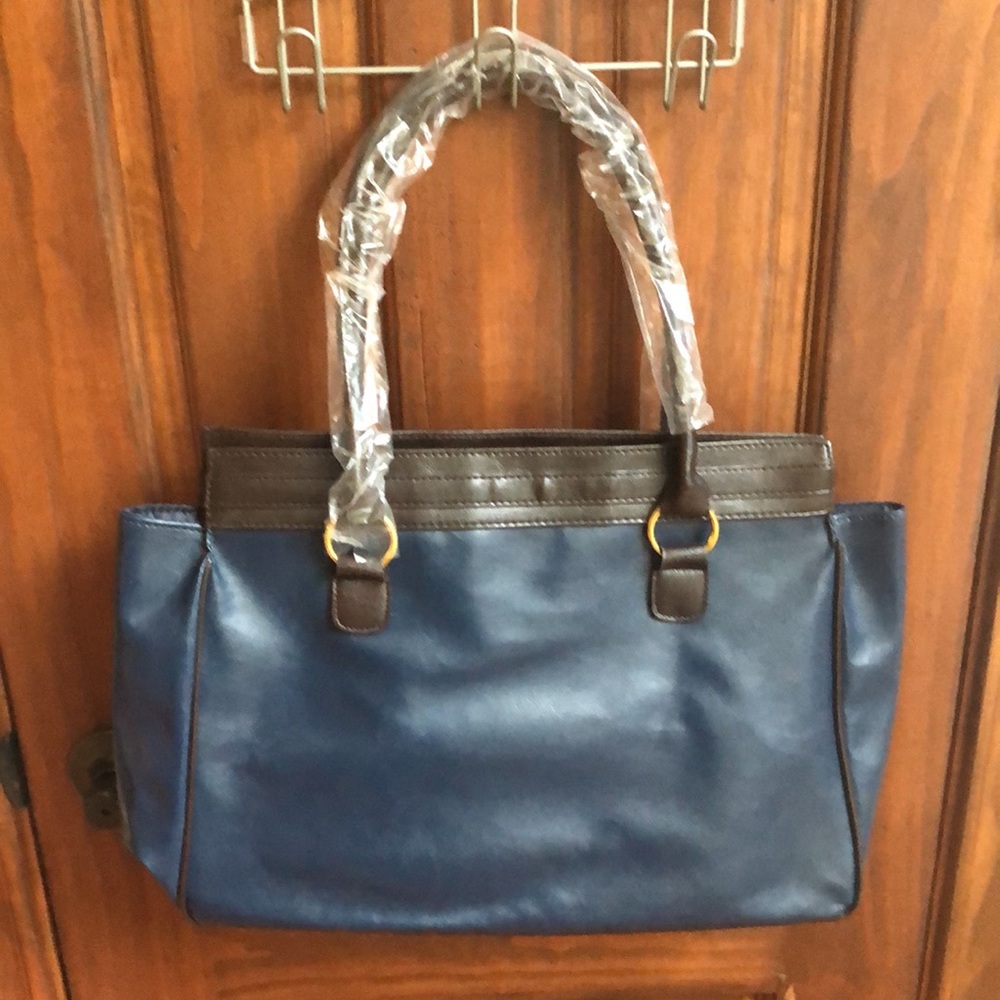 NWOT Navy And Brown Tote